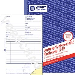 Auftrag/Lieferschein/Rechnung A5 2x40 Blatt