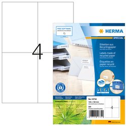 Etikett Herma 10734 A4 105x148mm 320 ET weiß Recycling 80Bl 4Et Blatt