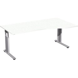 PC-Tisch,rechts C-Fuﬂ Flex 1800x1000 wei