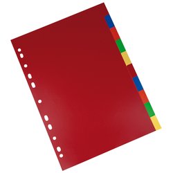 Register A4 PP 10-teilig 2x5 Farben