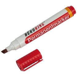 Büroring Permanentmarker Keilspitze 1-4mm rot