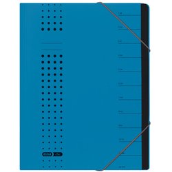 Ordnungsmappe Karton 450g A4 12-teilig blau