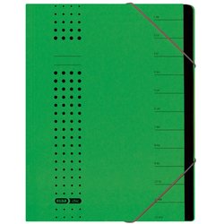 Ordnungsmappe Karton 450g A4 12-teilig grün
