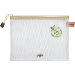 Reißverschluss-Beutel A5 transparent/beige