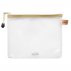 Reißverschluss-Beutel B6 transparent/beige