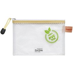 Reißverschluss-Beutel A6 transparent/beige