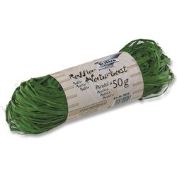 Raffia Naturbast 50g smaragdgrün