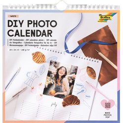 Fotokalender mit Spiralbindung 23x23cm weiß