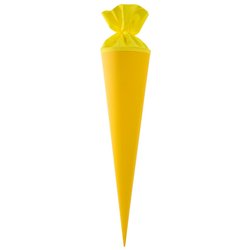 Schultüten Rohling 70 cm mit Filzverschluss gelb