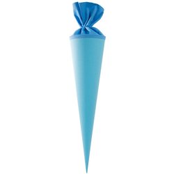 Schultüten Rohling 70 cm mit Filzverschluss hellblau