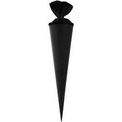 Schultüten Rohling 70 cm mit Filzverschluss schwarz