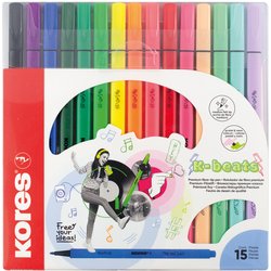 Fasermaler K Beats 15 Farben sortiert im Etui