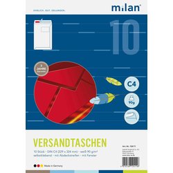 Fenster-Versandtasche Milan  DIN C4 weiß  90g/m² 10St