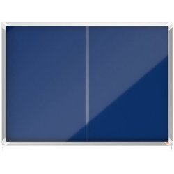 Schaukasten 18xA4 -  innen mit blauer Textilpinnwand