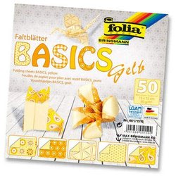 Faltblatt 80g Basics 15x15cm 50Bl 5 gelbe Motive