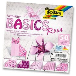 Faltblatt Basics 15x15cm 50Bl 5 rosa Motive