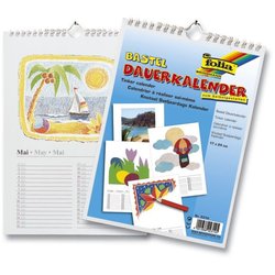 Basteldauerkalender mit Spiralbindung 17x24cm weiß