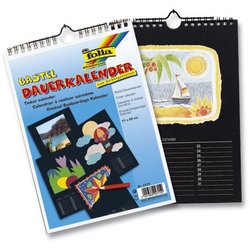 Basteldauerkalender mit Spiralbindung 17x24cm schwarz