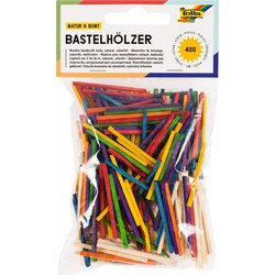 Bastelholz Zündholzformat 200+200St natur+sortiert