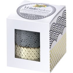Washi-Tape grau/gold 2er Set 25mm/5m grau/gold