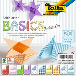 Faltblatt Basic Intensiv 15x15cm sortiert