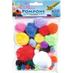 Pompon farblich sortiert sortierte Größen 30St