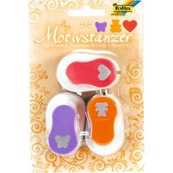 Motivstanzer Schmetterling/Bär/Herz 3er Set