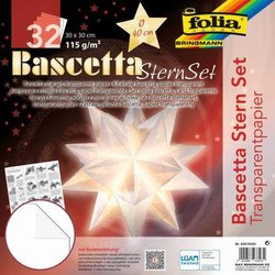 Bascetta Stern Set 30x30cm 30Bl Duo Papier weiß