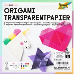Transparentpapier Faltblatt 42g 15x15cm 500Bl sortiert