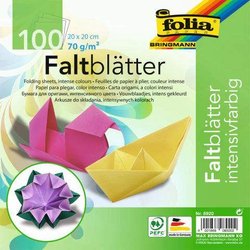 Faltblatt Folia 8920 70g 20x20cm eckig 100Bl intensivfarbig sortiert