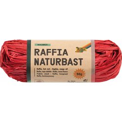 Raffia Naturbast 50g hochrot
