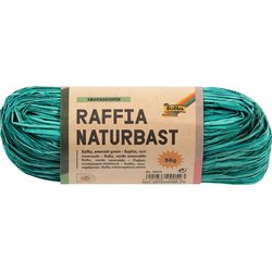 Raffia Naturbast 50g smaragdgrün