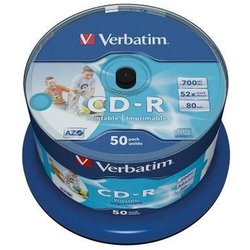 VERBATIM  43438 CD-R 52x ink wide 50er-SP 700MB/wide printable surface/non-ID