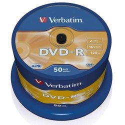 Rohling DVD-R 4,7 GB/120 Min. 16-fach, 50-er Spindel