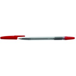 Einwegkugelschreiber mit Kappe rot