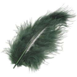 Marabufeder 10cm 15 Stück dunkelgrün