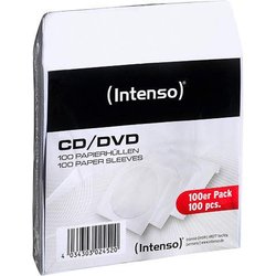 INTENSO CD DVD PAPER SLEEVES (100) 9001304 white empty