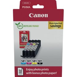 Tintenpatrone Canon CLI-581 Multipack black/cyan/magenta/yellow, Photopapier