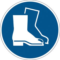 Kennzeichen Fußschutz benutzen, blau