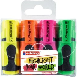 Mini Textmarker 4er Set neon