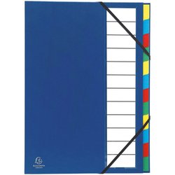 Ordnungsmappe Karton 250g A4 12-teilig blau