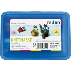 Knetmasse Milan 309002 14St in blauer PP Schulbox