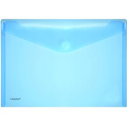 Sichttasche Foldersys 40101-44 PP A4quer mit Klettverschluss transluzent blau