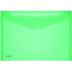 Sichttasche Foldersys 40101-54 PP A4quer mit Klettverschluss transluzent grün
