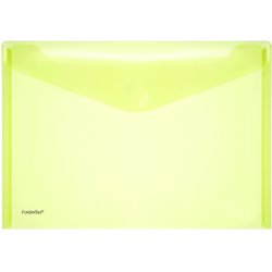 Sichttasche Foldersys 40101-64 PP A4quer mit Klettverschluss transluzent gelb