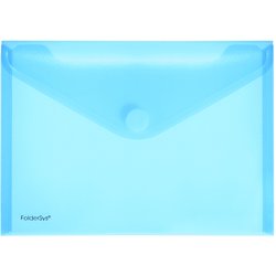 Sichttasche Foldersys 40102-44 PP A5quer mit Klettverschluss transluzent blau