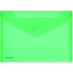 Sichttasche Foldersys 40102-54 PP A5quer mit Klettverschluss transluzent grün