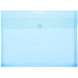 Umschlag PP A4 quer blau/transluzent 200my