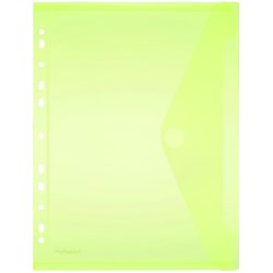 Sichttasche Foldersys 40106-64 PP A4quer mit Klettverschluss + Abheftrand transluzent gelb