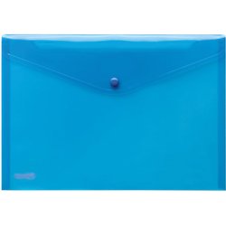 Sichttasche Foldersys 40111-44 PP A4quer mit Druckverschluss transluzent blau